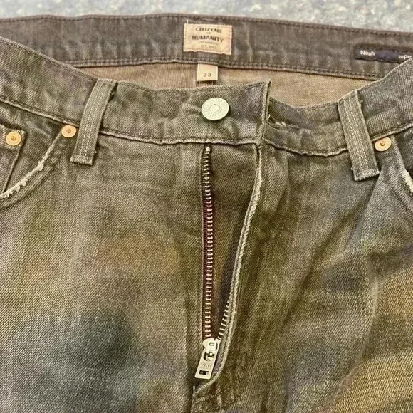 Citizens of Humanity Mens Noah Super Skinny Jeans 33x32 Grey Distressed Premium - Picture 8 of 12